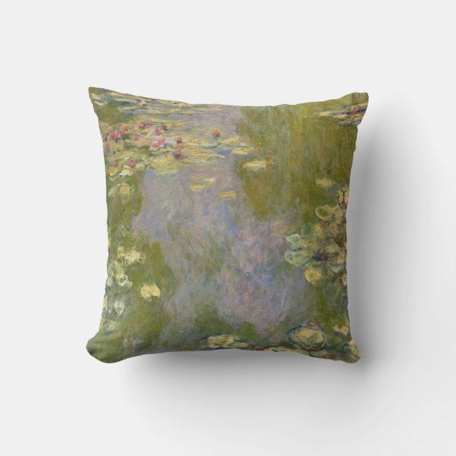Water Lilies by Claude Monet Throw Pillow (Front)