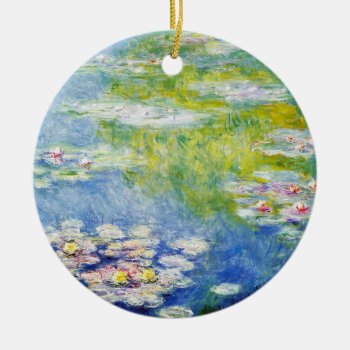 Water Lilies By Monet Ceramic Ornament by lazyrivergreetings at Zazzle