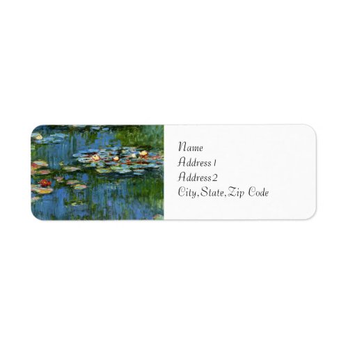 Water Lilies by Monet Label