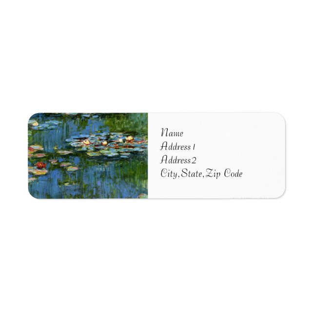 Water Lilies by Monet Label (Front)
