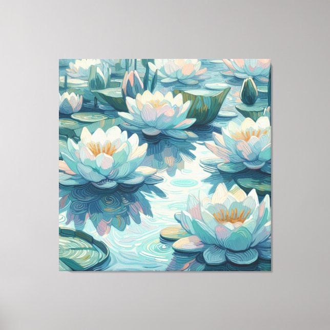 Water lilies canvas print (Front)