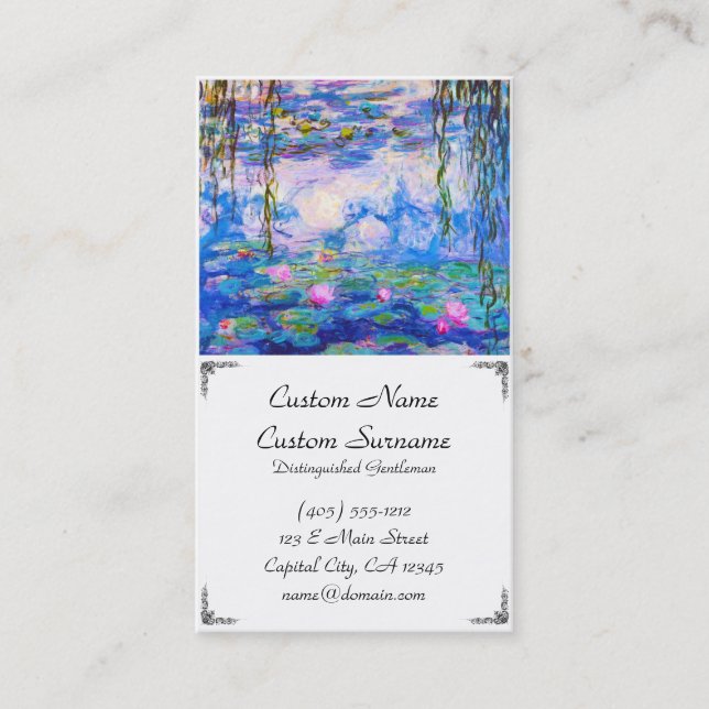 Water Lilies Claude Monet Business Card (Front)