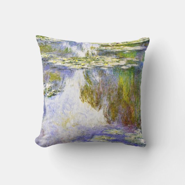 Water Lilies Claude Monet fine art painting Throw Pillow (Front)