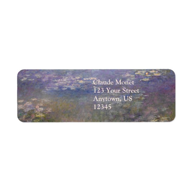 Water Lilies Claude Monet Label (Front)