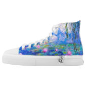 Water Lilies Claude Monet painting High-Top Sneakers (Left Shoe Outside)