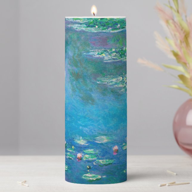 Water Lilies, Claude Monet  Pillar Candle (In Situ)