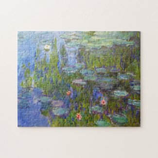 Water Lilies Claude Monet pond vibrant painting Jigsaw Puzzle