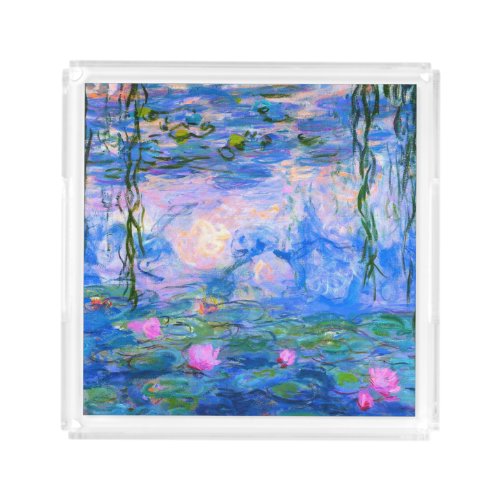 Water Lilies Claude Monet Restored Acrylic Tray