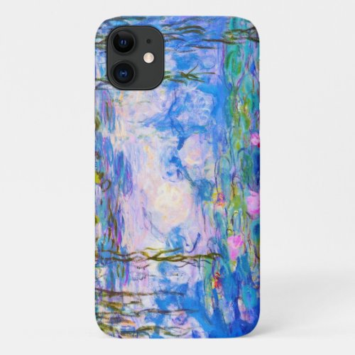 Water Lilies Claude Monet water pond blue vibrant iPhone 11 Case