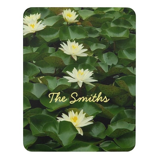 Water Lilies Door Sign (Contemporary Vert)