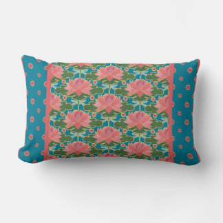 Water Lilies, Dragonflies Lumbar Pillow, Cushion
