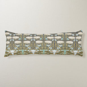Water Lilies Dragonflies Marsh Art Nouveau Body Pillow