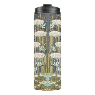 Water Lilies Dragonflies Marsh Art Nouveau Thermal Tumbler