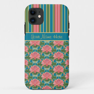 Water Lilies, Dragonflies, Stripes: iPhone 5 Case