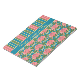 Water Lilies, Dragonflies, Stripes Notepad, Jotter Notepad