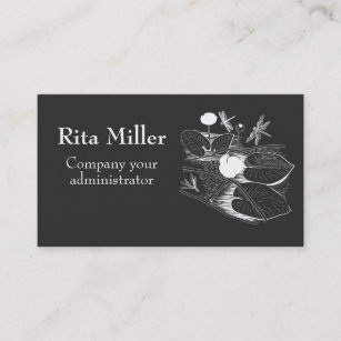 Water-lilies engraving business card