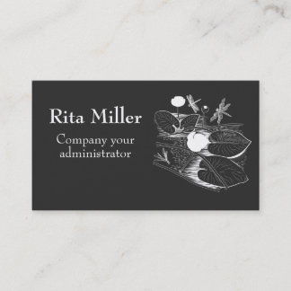 Water-lilies engraving business card