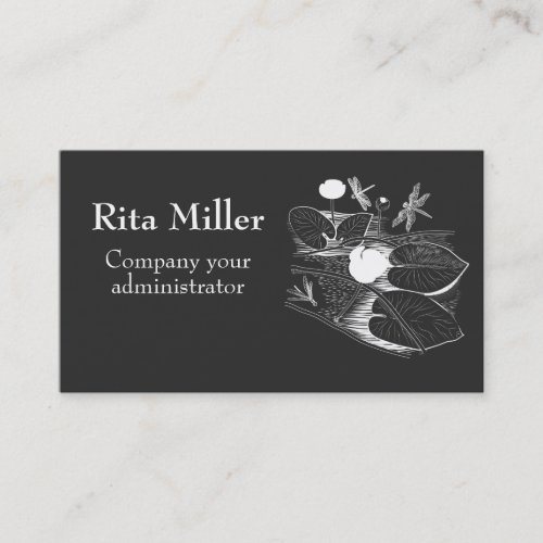 Water_lilies engraving business card
