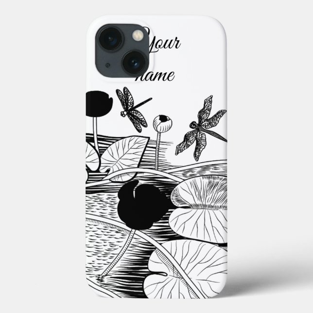 Water-lilies engraving Case-Mate iPhone case (Back)