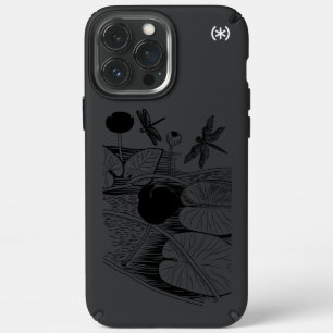 Water-lilies engraving graphic speck iPhone 13 pro max case