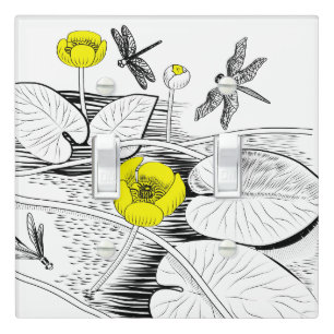 Water-lilies engraving light switch cover