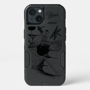 Water-lilies engraving iPhone 13 case