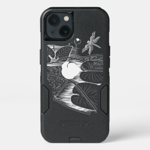 Water-lilies engraving iPhone 13 case