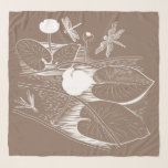Water-lilies engraving scarf<br><div class="desc">Vector,  imitation engravings. Artist by Zolotareva.</div>