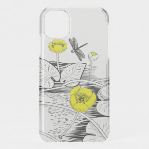 Water-lilies engraving iPhone 11 case