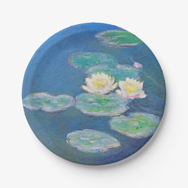 Water Lilies, Evening Effect by Monet Paper Plates (Front)