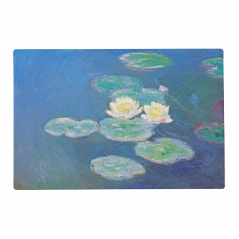 Water Lilies  Evening Effect By Monet Placemat by lazyrivergreetings at Zazzle