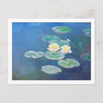 Water Lilies  Evening Effect By Monet Postcard by lazyrivergreetings at Zazzle
