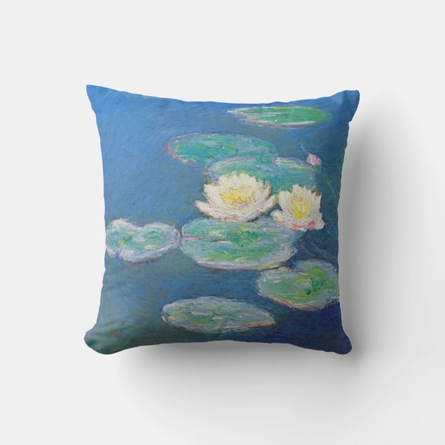 Water Lilies, Evening Effect by Monet Throw Pillow (Front)