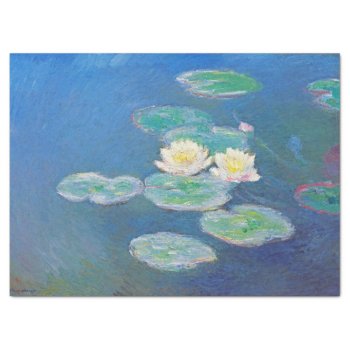 Water Lilies  Evening Effect By Monet Tissue Paper by lazyrivergreetings at Zazzle