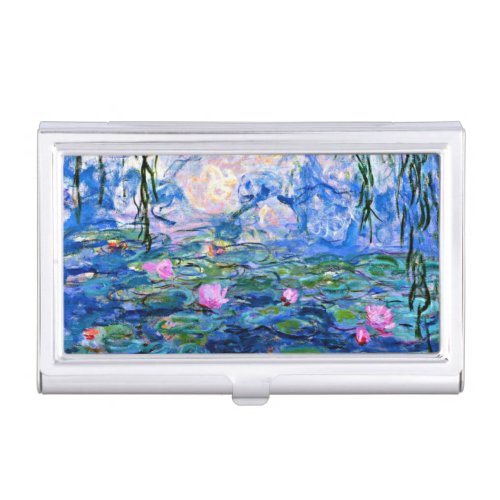 Water Lilies famous 1919 painting by Claude Monet Business Card Case