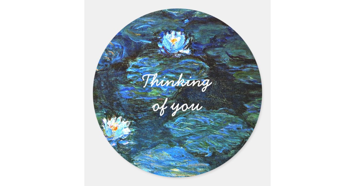 Water Lilies Famous Monet Painting Classic Round Sticker Zazzle