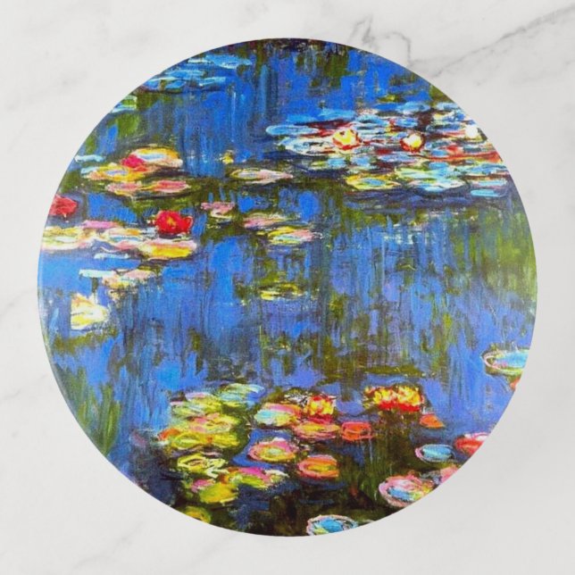 Water Lilies, Fine Art by Monet, Trinket Tray (Front)