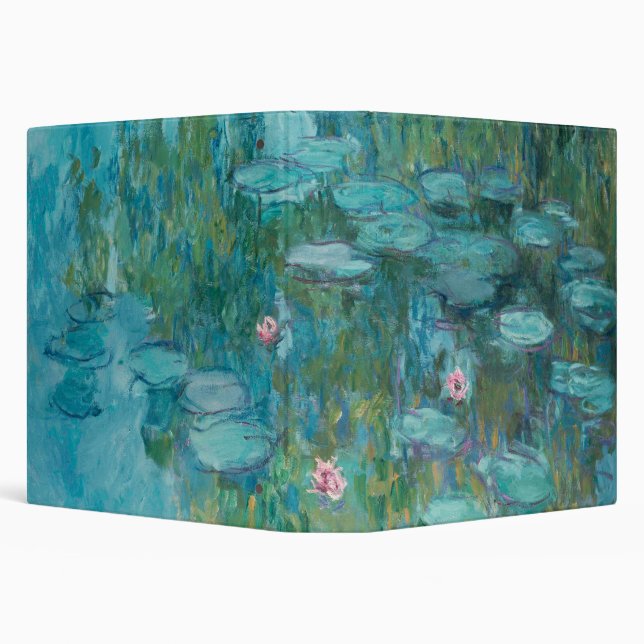 Water Lilies, Fine Art Oil Painting, Claude Monet 3 Ring Binder (Background)