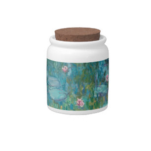 Water Lilies, Fine Art Oil Painting, Claude Monet Candy Jar