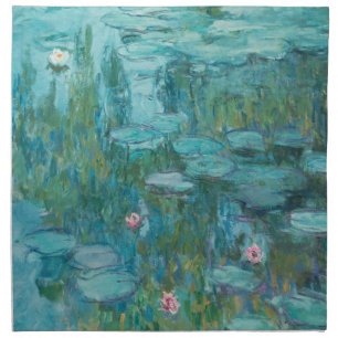 Water Lilies, Fine Art Oil Painting, Claude Monet Cloth Napkin