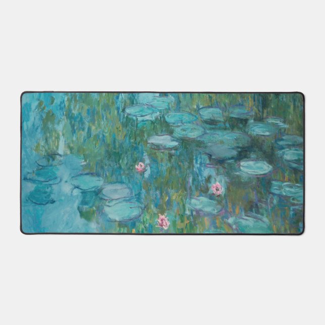 Water Lilies, Fine Art Oil Painting, Claude Monet Desk Mat (Front)