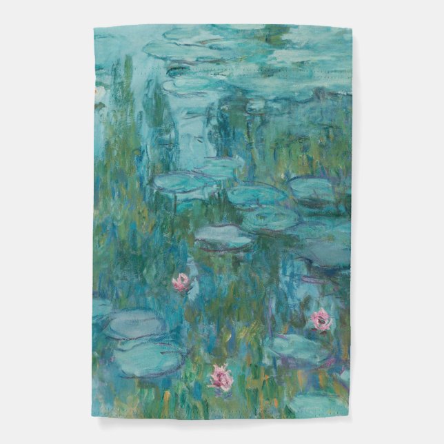 Water Lilies, Fine Art Oil Painting, Claude Monet Garden Flag (Front)