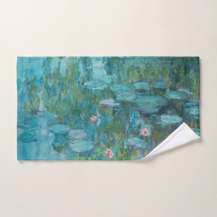 Water Lilies, Fine Art Oil Painting, Claude Monet Hand Towel