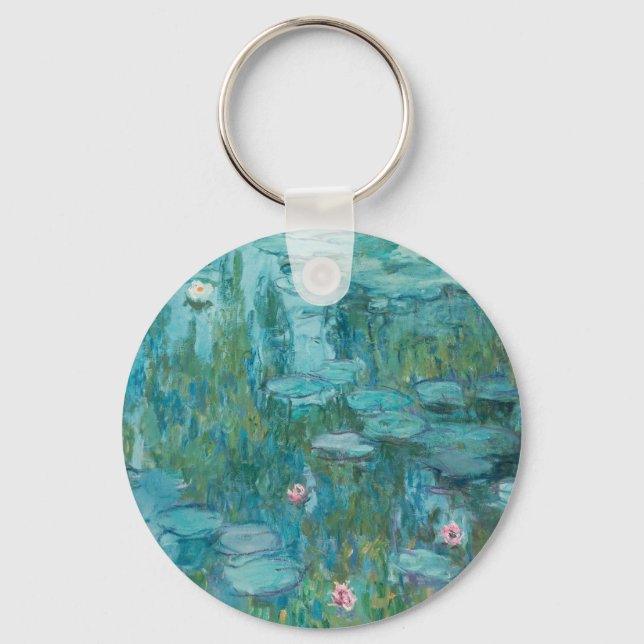 Water Lilies, Fine Art Oil Painting, Claude Monet Keychain (Front)