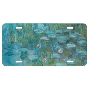Water Lilies, Fine Art Oil Painting, Claude Monet License Plate