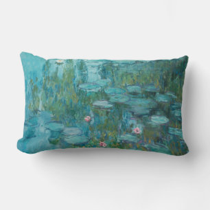 Water Lilies, Fine Art Oil Painting, Claude Monet Lumbar Pillow