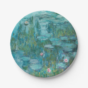 Water Lilies, Fine Art Oil Painting, Claude Monet Paper Plates