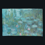 Water Lilies, Fine Art Oil Painting, Claude Monet Pillow Case<br><div class="desc">Claude Monet,  circa 1915
oil on canvas
mostly monochrome impressionist oil painting of a peaceful calm serene tranquil bold jewel tone vibrant vivid turquoise blue pond with green lily pads and pink water lily flowers 

sophisticated boho elegant stately bohemian chic fine art decor modern classic historical nature art</div>