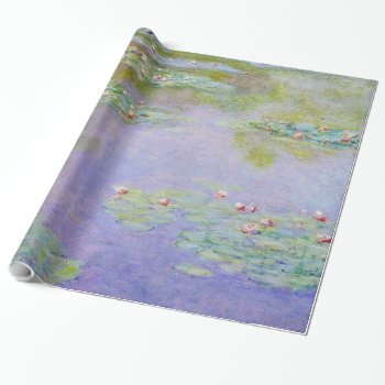 Water Lilies Flower Painting Wrapping Paper by monetart at Zazzle