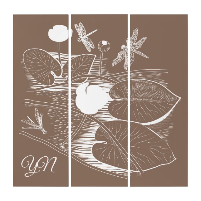 Water-lilies graphic triptych (Front)